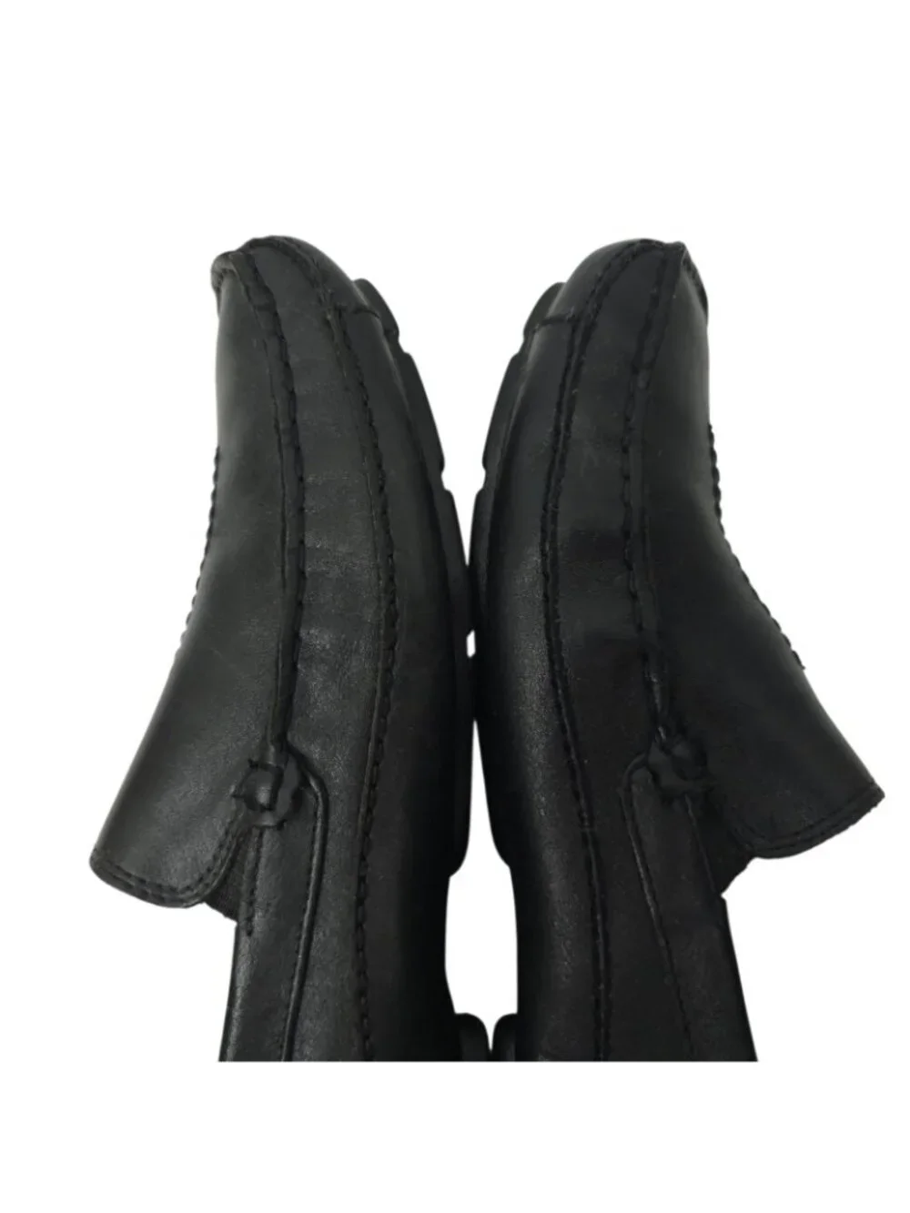 Clarks Leather Driving Loafers Mens 10 M Black Slip On Casual Shoes Moccasins